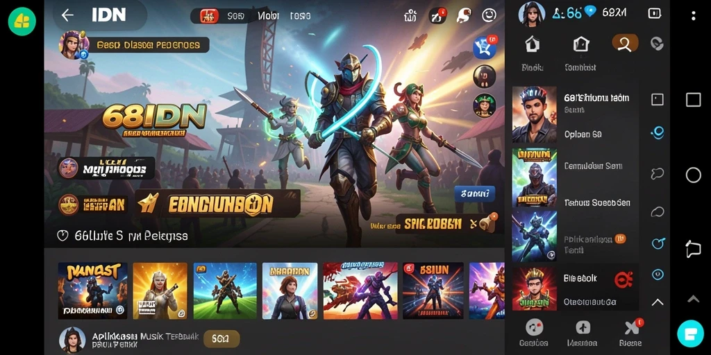 Screenshot gameplay 68IDN menampilkan antarmuka musik yang menarik.