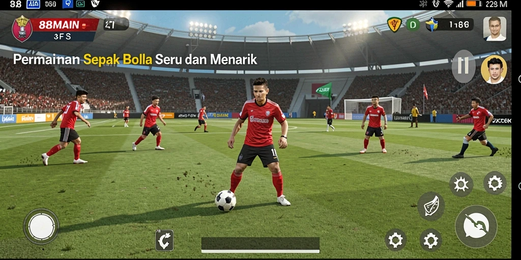 Tampilan gameplay <strong>88MAIN</strong> yang dinamis dan mendebarkan di lapangan.