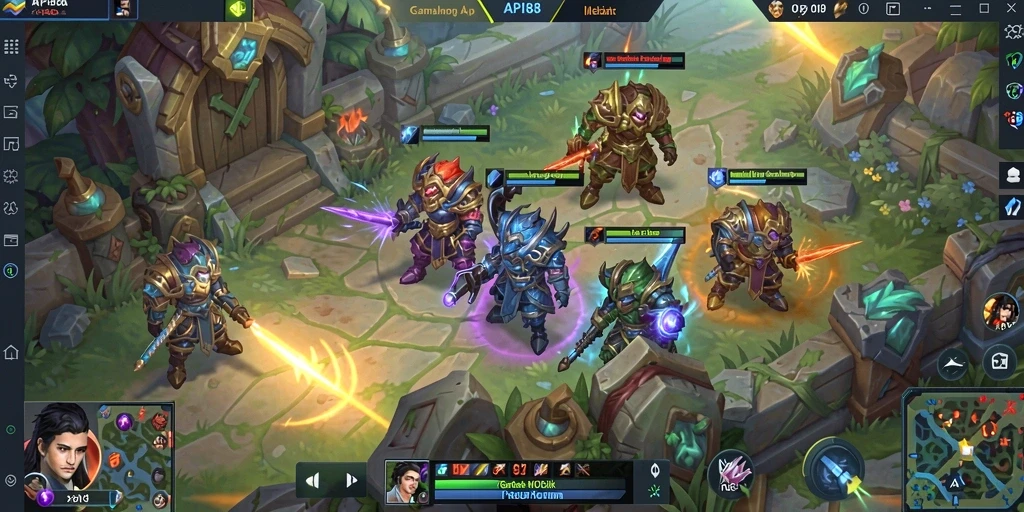 Tangkapan layar dari gameplay seru API88 dalam pertempuran MOBA.