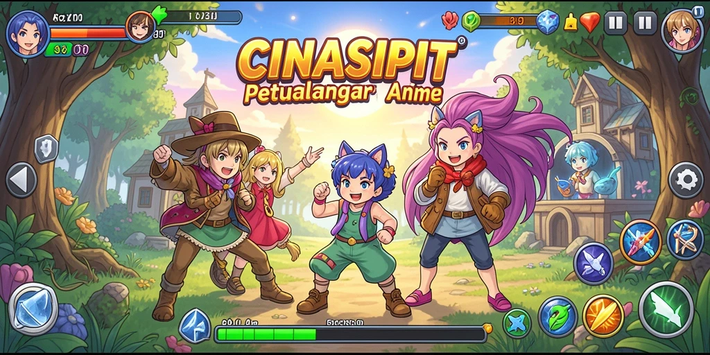 Gameplay menarik CINASIPIT dengan karakter anime yang khas.