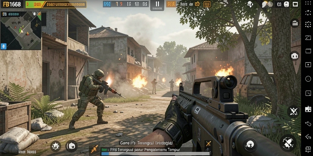 Tampilan gameplay FB168 yang penuh aksi dan realistis.