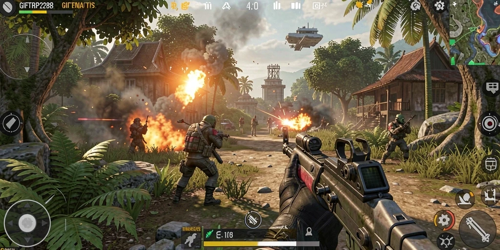 Tampilan gameplay menarik dari <strong>GIFTRP288</strong> menunjukkan aksi pertempuran mendebarkan.