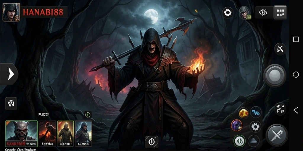Gameplay menegangkan di HANABI88 yang memperlihatkan suasana horor yang mendalam.