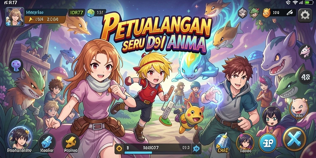 Screenshot gameplay IDR77 yang menampilkan aksi seru karakter anime.