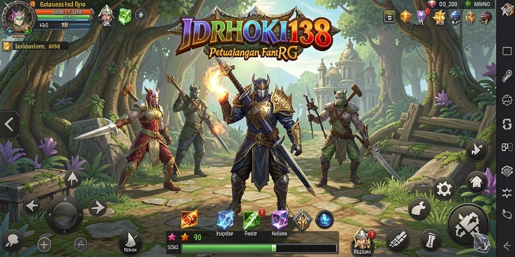 Screenshot gameplay IDRHOKI138 yang menunjukkan pertarungan epik dan karakter menakjubkan.