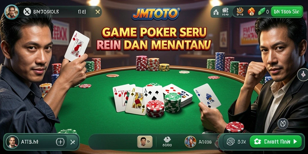 Tampilan menarik dari gameplay poker di JMTOTO.