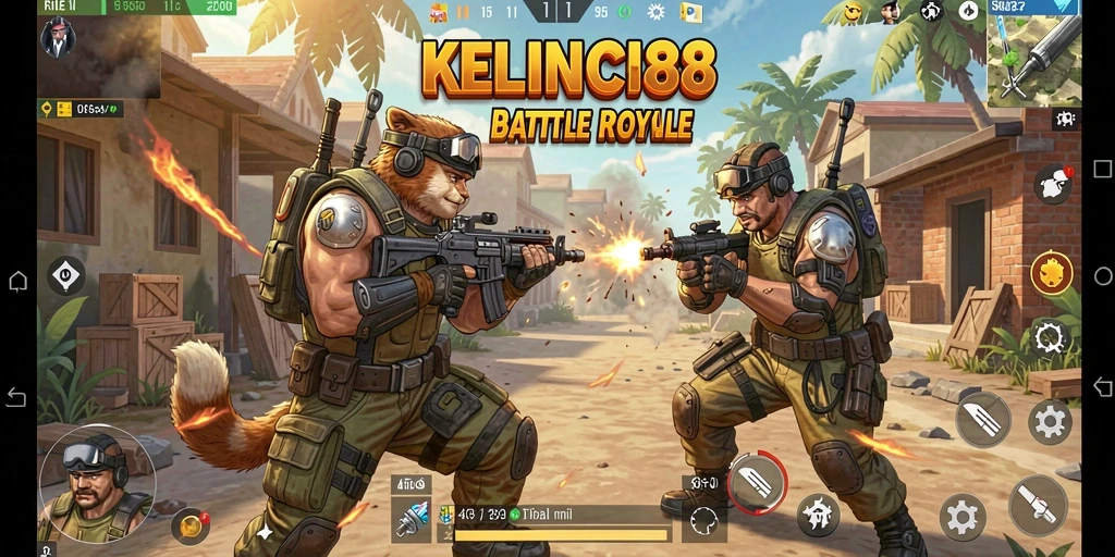 Tampilan gameplay mendebarkan dari KELINCI88 di arena Battle Royale.