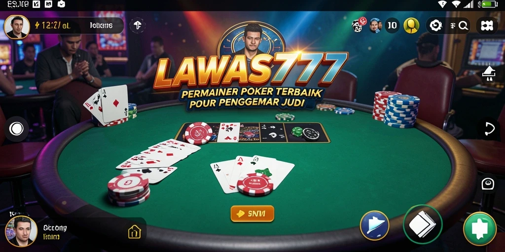 Screenshot gameplay LAWAS777 menampilkan momen seru dalam permainan poker.