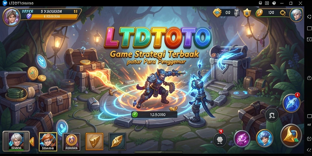 Screenshot gameplay LTDTOTO menampilkan pertempuran strategi yang seru.