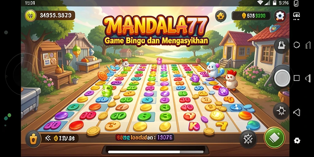 Tampilan gameplay Bingo di MANDALA77 yang seru dan interaktif.