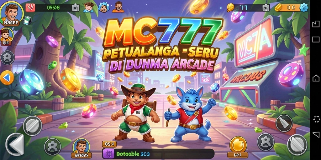 Screenshot gameplay MC777 yang menampilkan aksi seru dalam dunia Arcade.