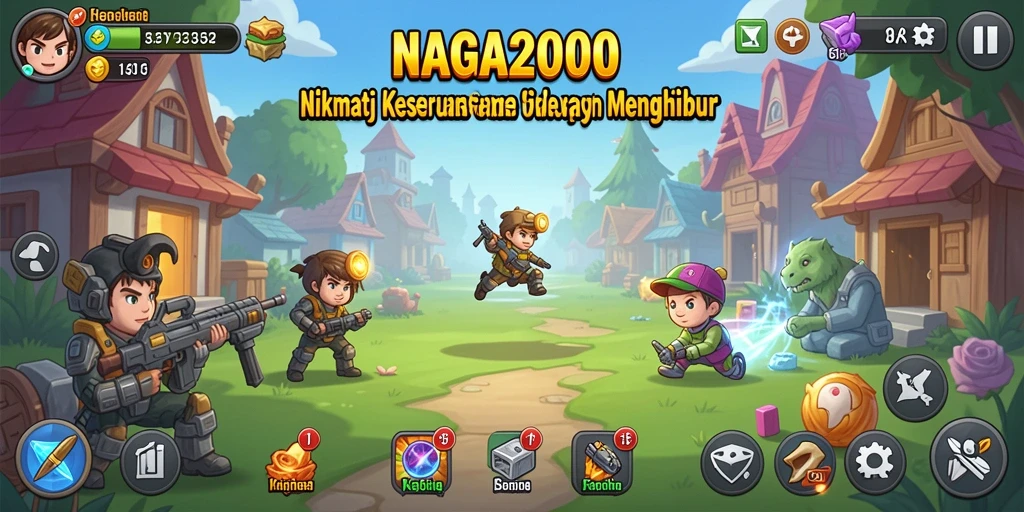 Tangkapan layar gameplay NAGA2000 yang menampilkan aksi naga dalam mode Idle.