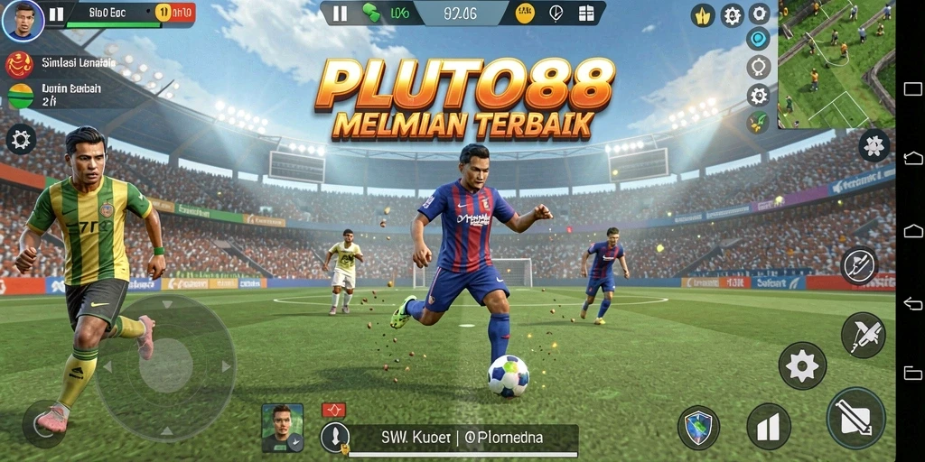 Tangkapan layar PLUTO88 menampilkan gameplay simulation yang dinamis.