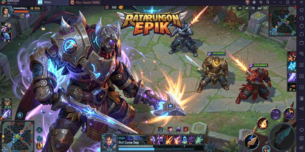 Screenshot utama menampilkan pertarungan tim yang mendebarkan dalam RPRPRP.