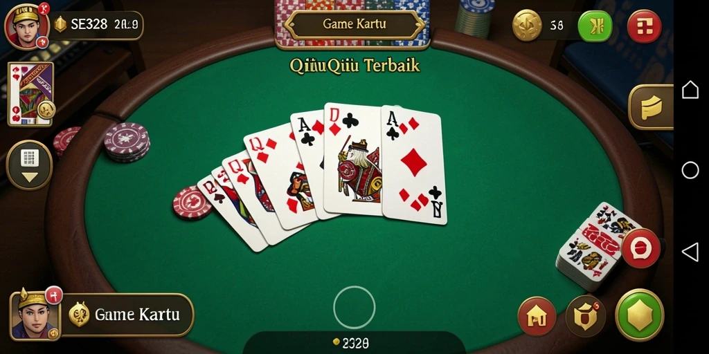 Screenshot utama SE328 menampilkan pemain yang sedang berkompetisi dalam game QiuQiu.