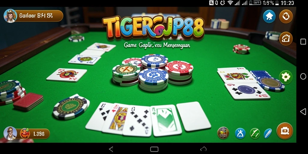 Screenshot utama TIGERJP88 menampilkan gameplay Gaple yang menarik.